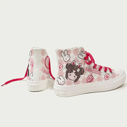 Canvas Sweet Bunnies Anime Shoes