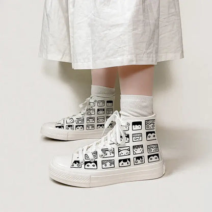 Canvas Manga Eyes Anime Shoes