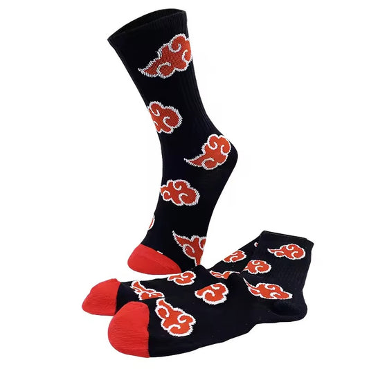 Akatsuki Clouds Anime Socks