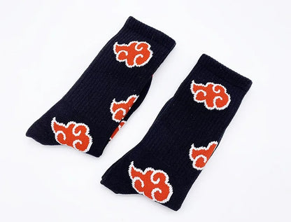 Akatsuki Clouds Anime Socks