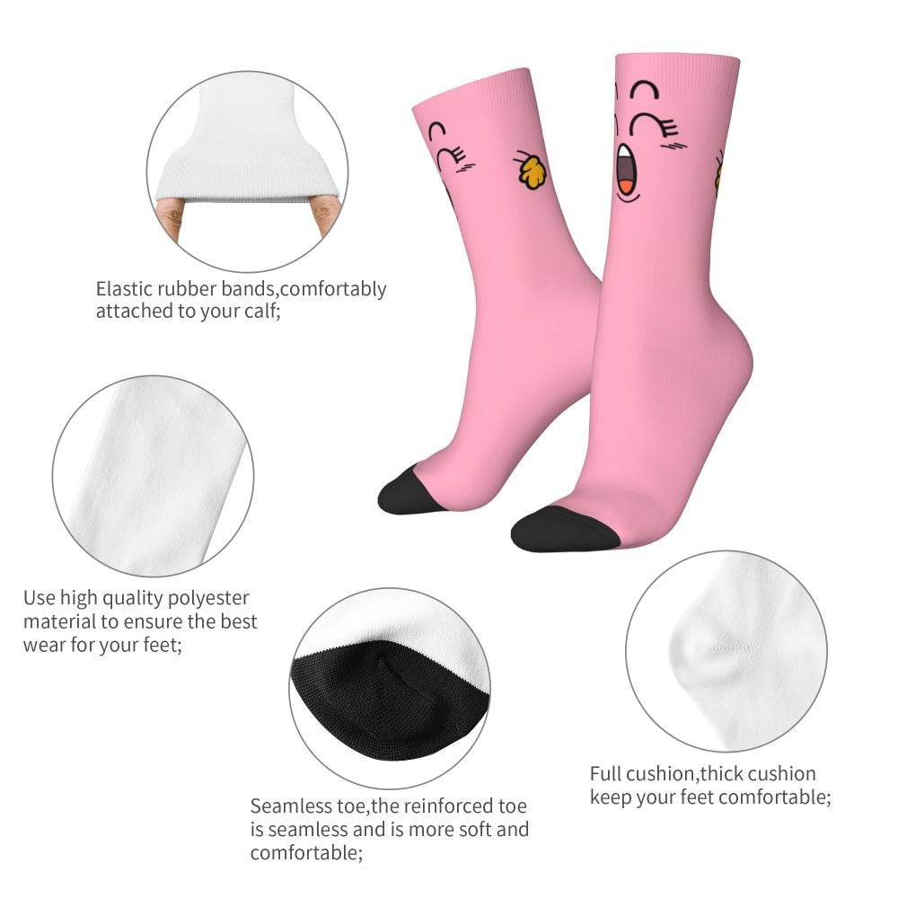 Pink Poop Arale Anime Socks