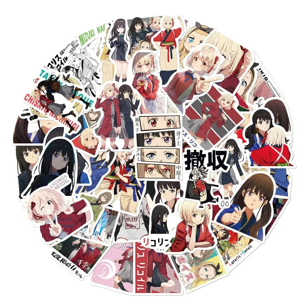Lycoris Recoil Anime Stickers โ ๐น JAPAN BOX