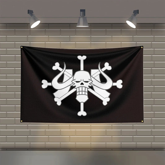 Blackbeard Pirates Flag Anime Tapestry