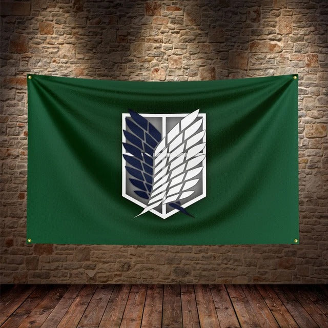 Green Wings of Freedom Anime Tapestry