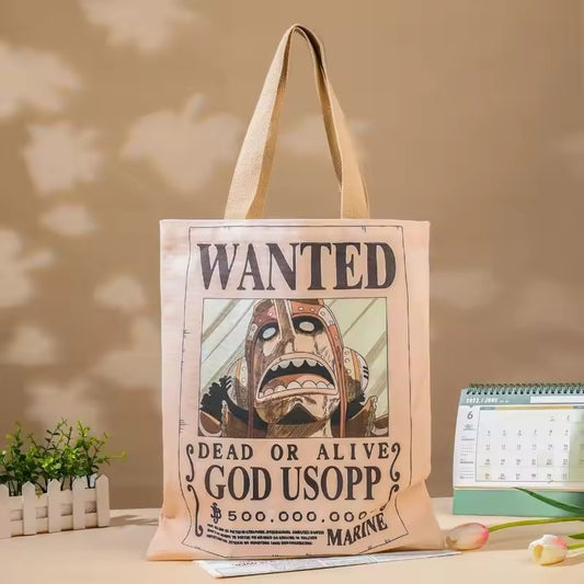 Usopp Wanted Anime Tote Bag