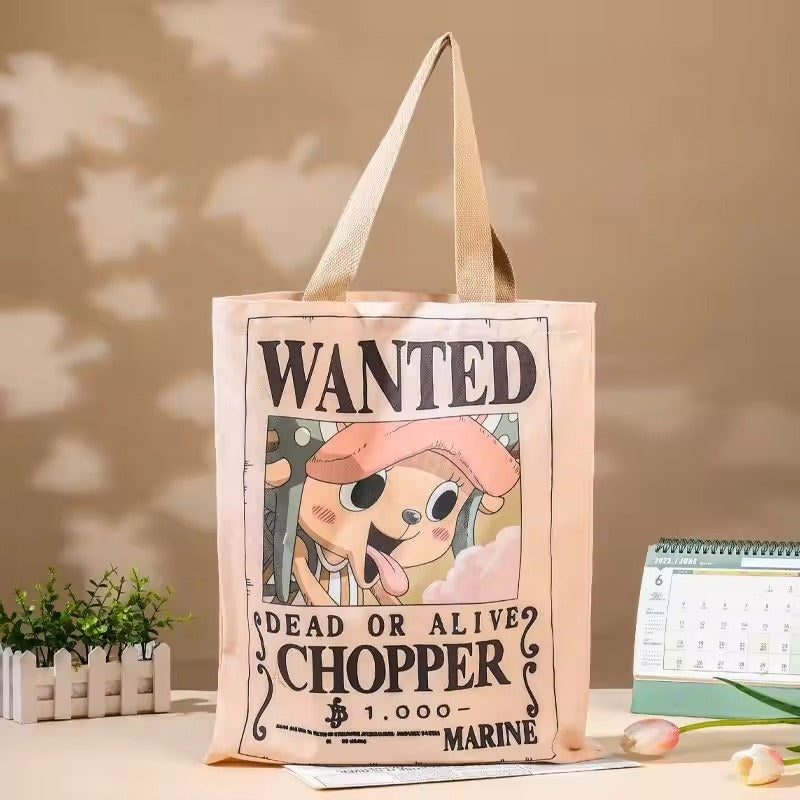 Chopper Wanted Anime Tote Bag