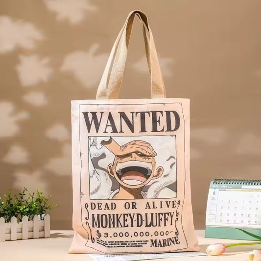 Luffy Wanted Anime Tote Bag