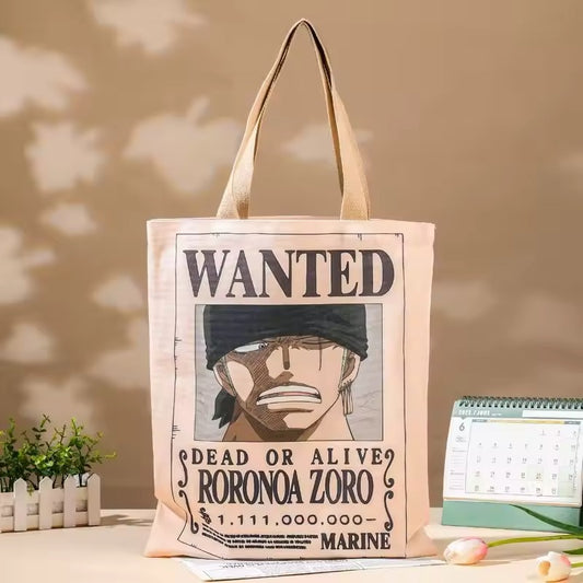 Zoro Wanted Anime Tote Bag