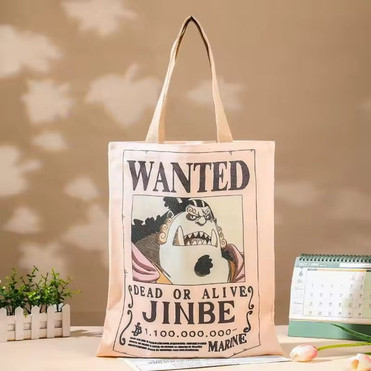 Jinbe Wanted Anime Tote Bag