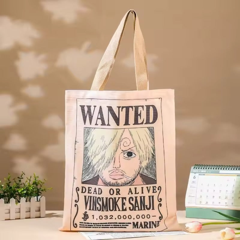 Sanji Wanted Anime Tote Bag