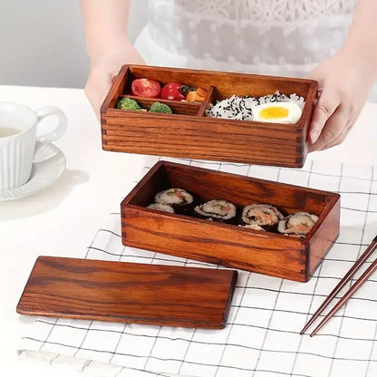 Wooden Rectangle Bento Box