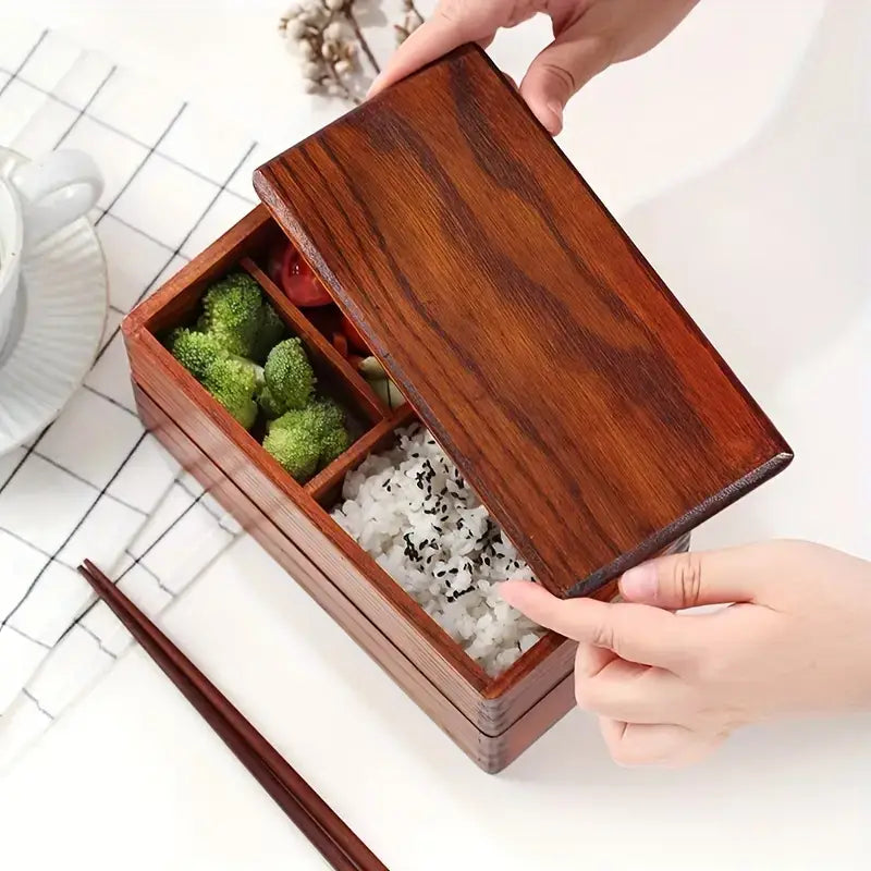 Wooden Rectangle Bento Box