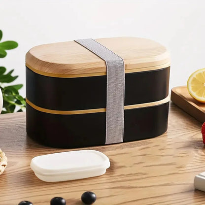 Modern Black 2T Bento Box