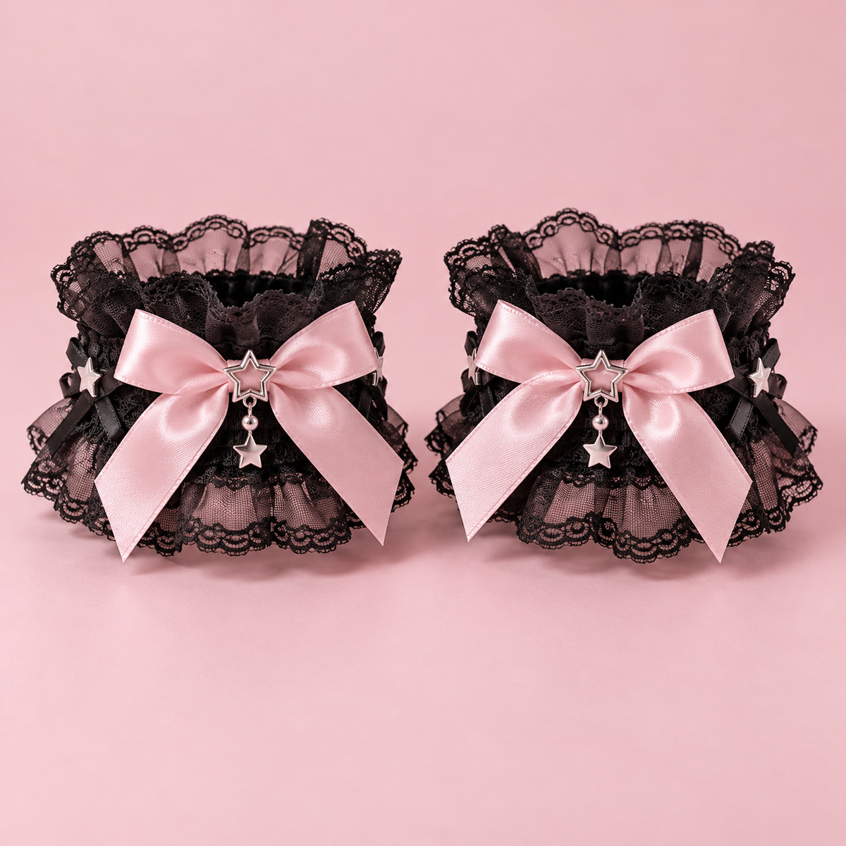 Black Lace Harajuku Wrist Cuffs