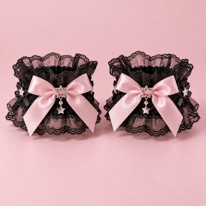 Black Lace Harajuku Wrist Cuffs