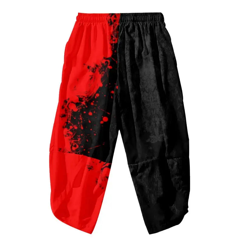 Pantalones Harem negros con goteo de sangre