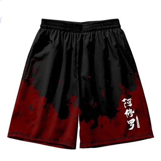 Pantalones cortos con kanji de sangre
