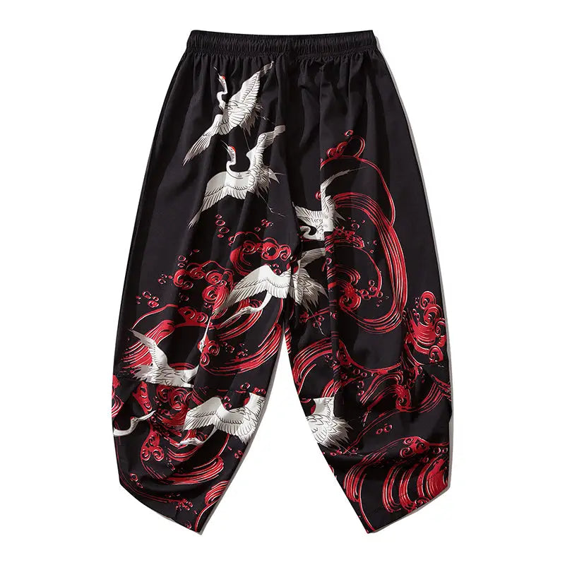 Blood Sea Cranes Harem Pants