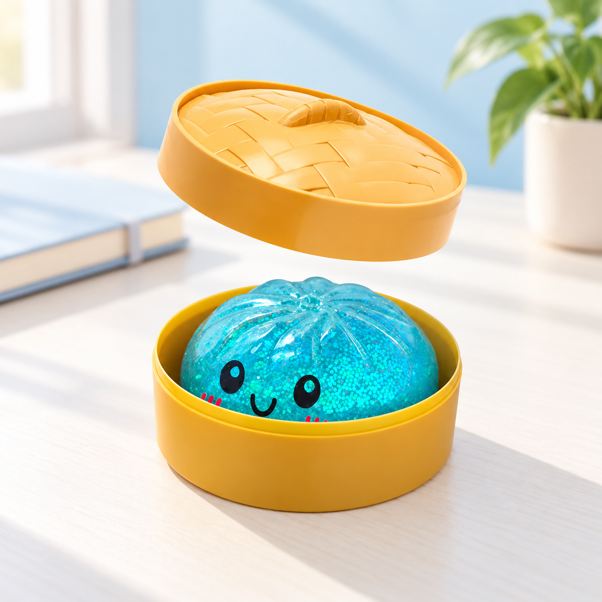 Blue Glitter Dumpling Squishy, additional product view 3