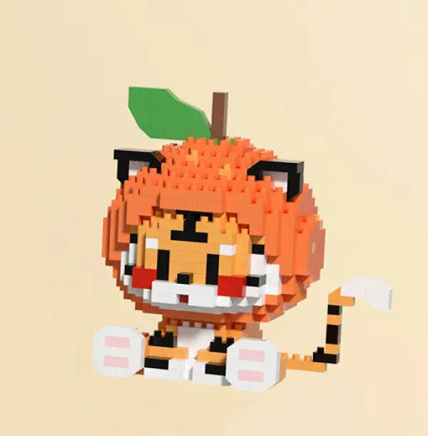 Cat and Tiger Fruit Kawaii Building Blocks