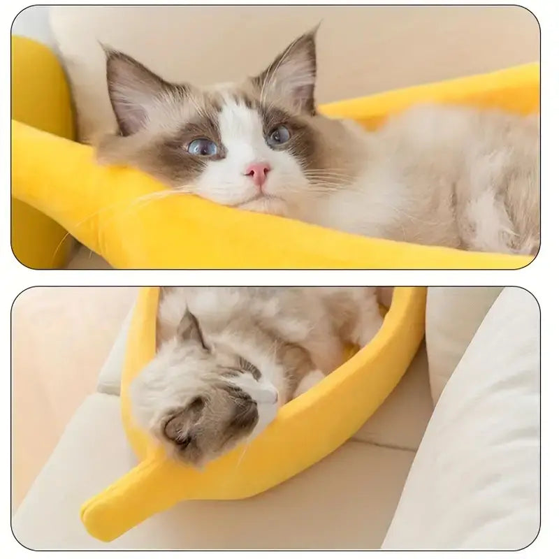 Cozy Banana Kawaii Cat Bed