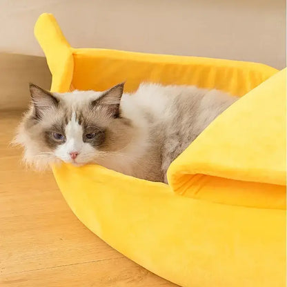 Cozy Banana Kawaii Cat Bed