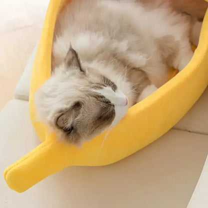 Cozy Banana Kawaii Cat Bed