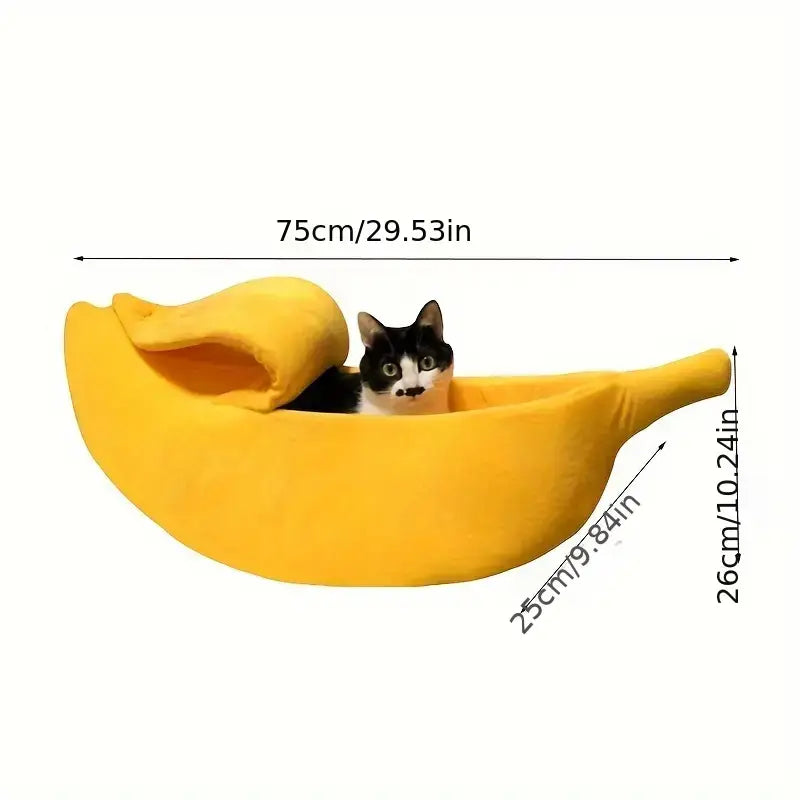 Cozy Banana Kawaii Cat Bed
