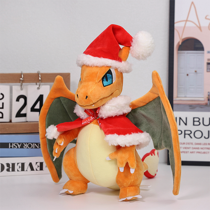 Charizard Christmas Plush front three-quarter view