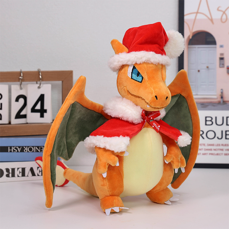 Charizard Christmas Plush angled front view