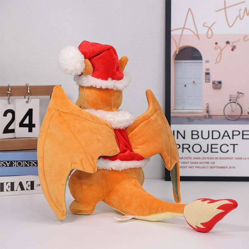 Charizard Christmas Plush rear three-quarter view