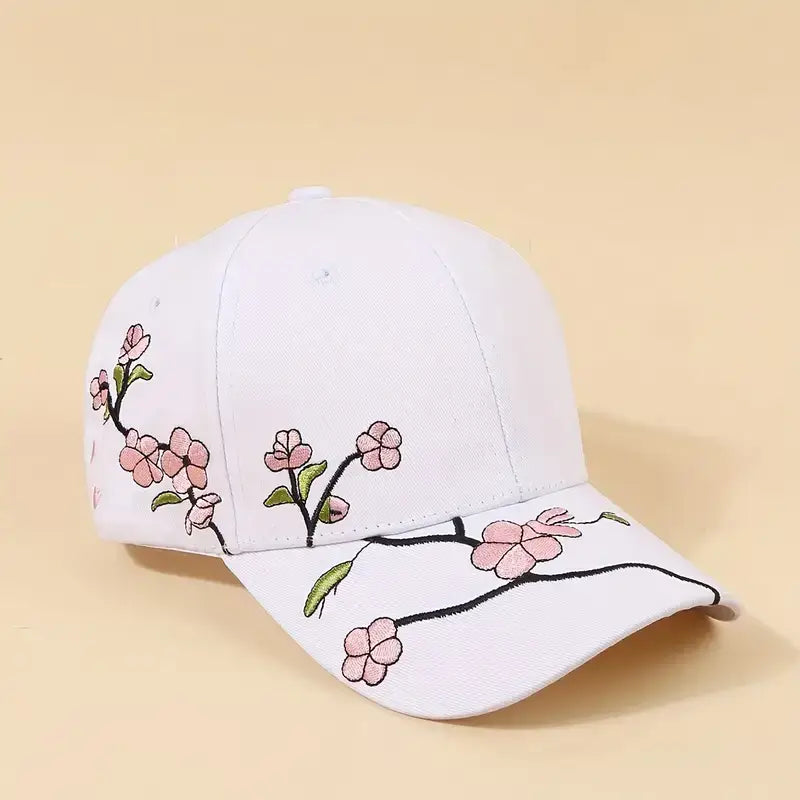 White Sakura Blossom Hat
