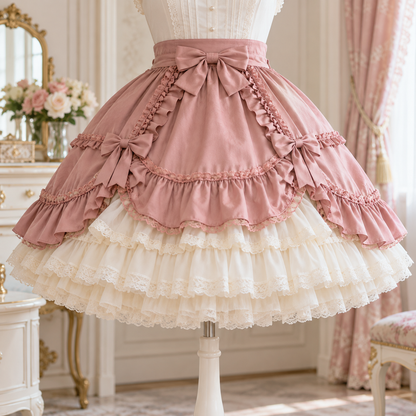 Cloudline ivory petticoat layered beneath a rose Lolita skirt