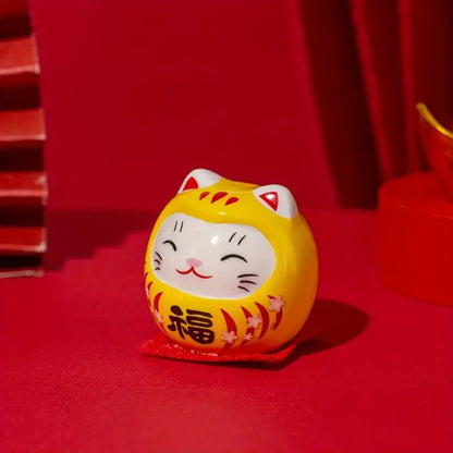 Yellow Daruma Cat Doll