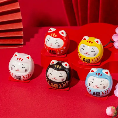 Black Daruma Cat Doll