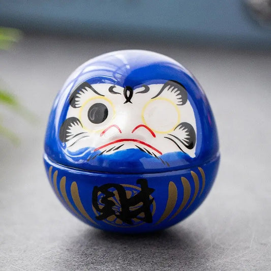 Blue Ceramic Daruma Doll Ball