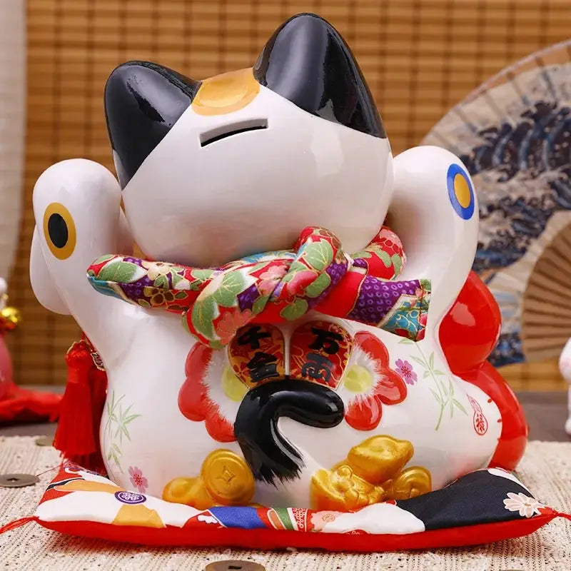 Figurina del gatto Neko della famiglia Daruma