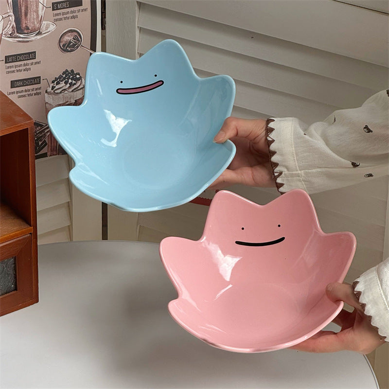 Blue and pink Ditto Ceramic Bowls close-up