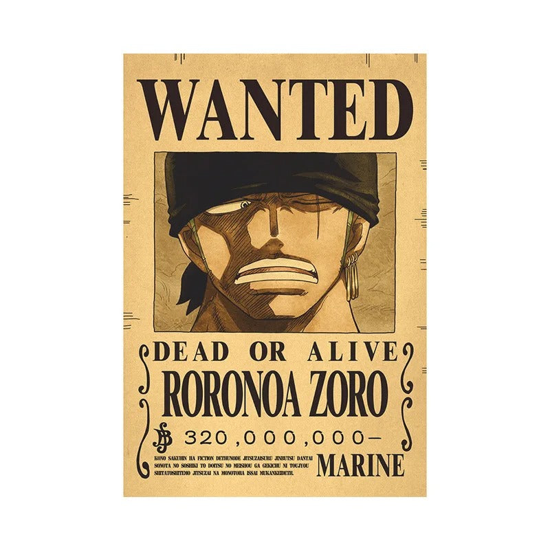 Classic Zoro Wanted Poster