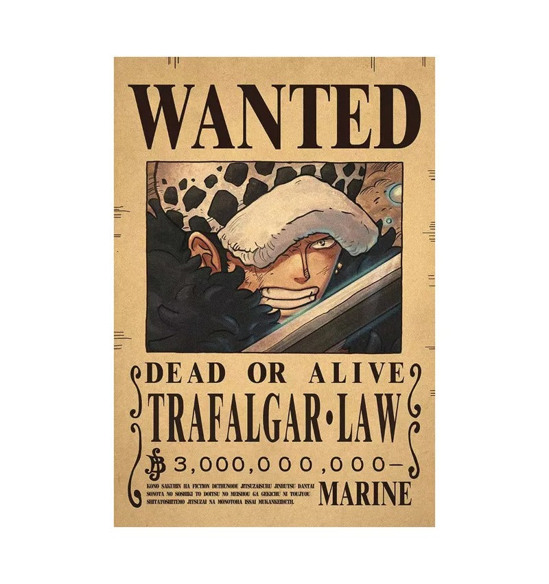 Classic Trafalgar Law Wanted Poster