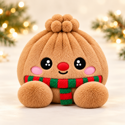 Reindeer Christmas dumpling plush, clean studio gallery photo