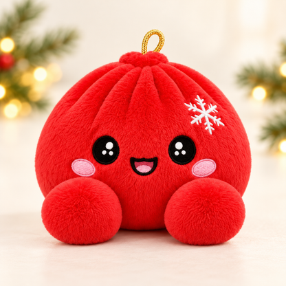 Christmas Ball dumpling plush, clean studio gallery photo