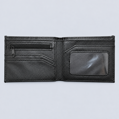Open Gojo Anime Wallet interior with card slots, ID window, and zippered pocket