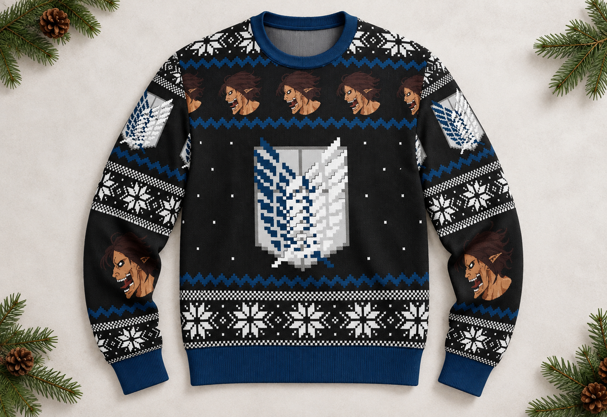 Wings of Liberty sweater styled as a flat lay product photo
