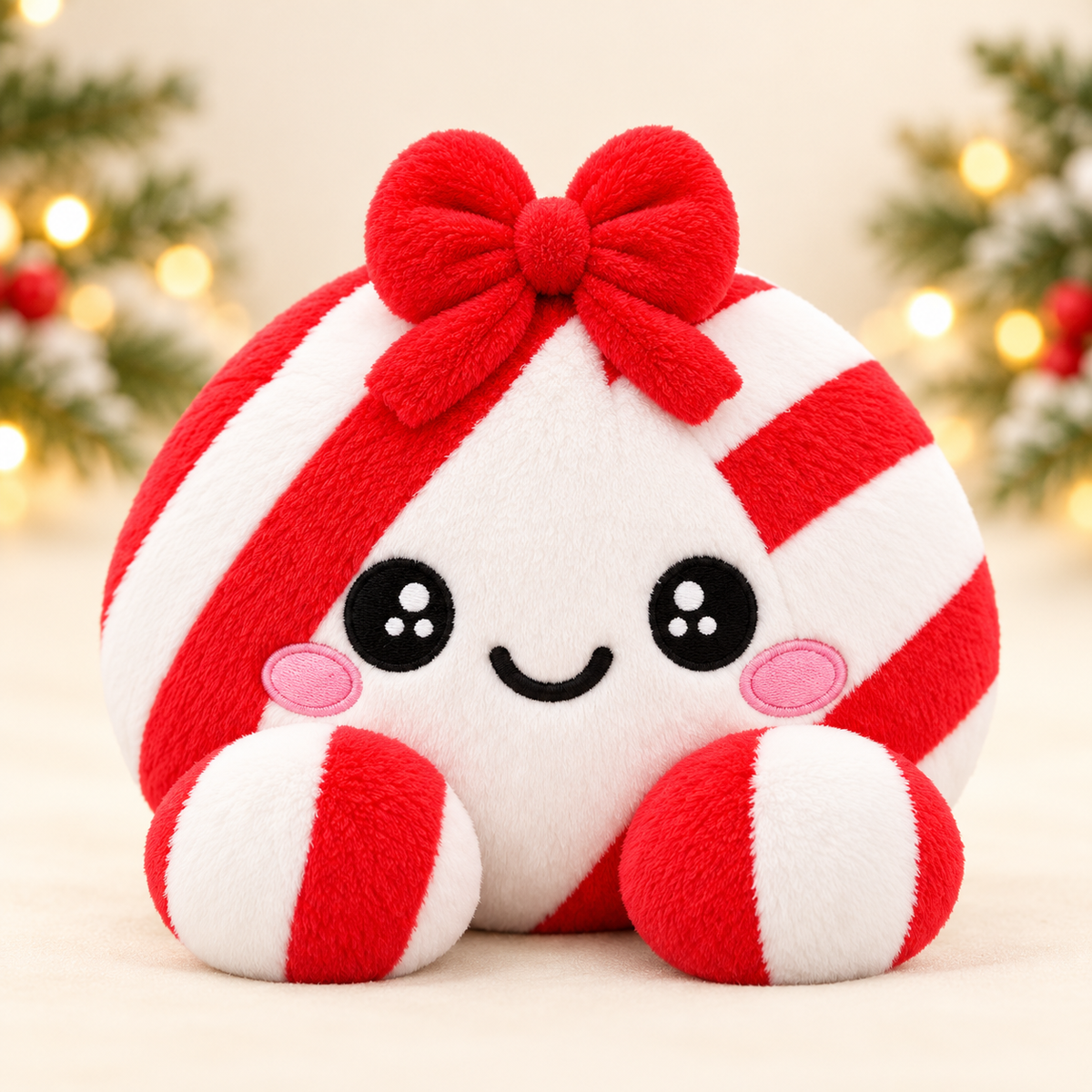Sugar Cane Christmas dumpling plush, clean studio gallery photo