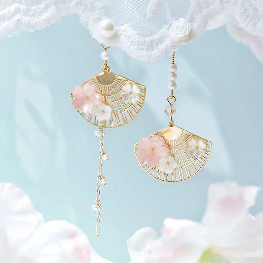 Sakura Flower Fan Earrings