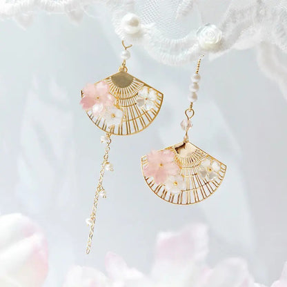 Sakura Flower Fan Earrings