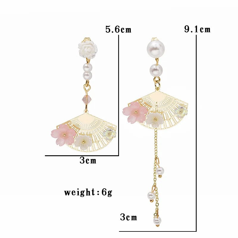 Sakura Flower Fan Earrings