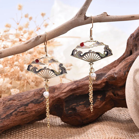 Japanese Cloud Fan Earrings