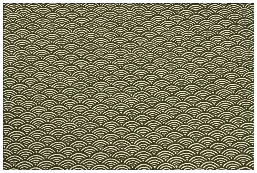 Green Japanese Wave Pattern Furoshiki